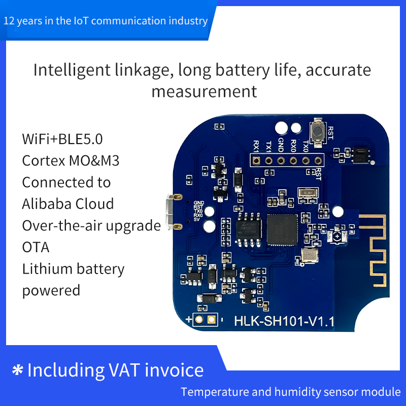 High-precision low-power temperature and humidity sensor module SH101 Bluetooth BLE5.0 WiFi dual mode with APP remote