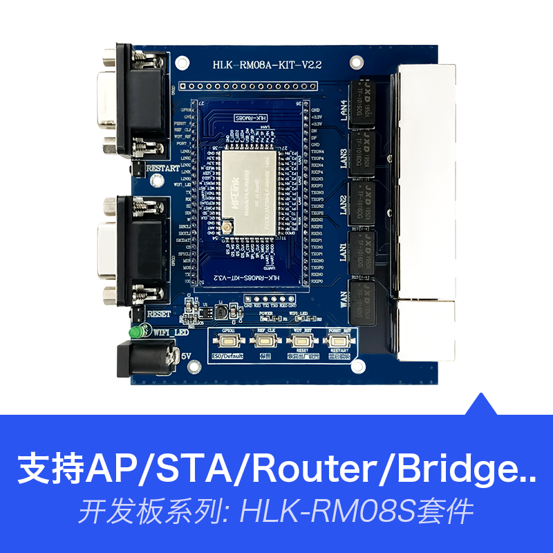 HLK-RM08S 物联网智能串口转WiFi无线路由模块